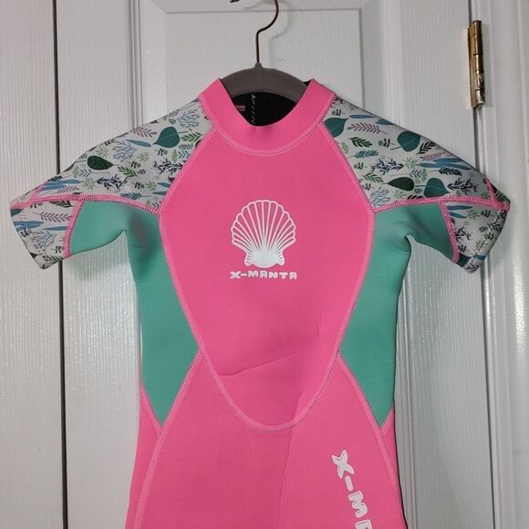 X-MANTA Girls Short Wetsuit One Piece Shorty Diving Swimsuit Sz L (4) - Picture 3 of 6
